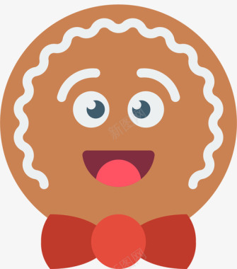 姜饼圣诞表情1扁平图标图标