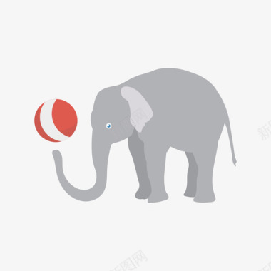 大象马戏团74平坦图标图标