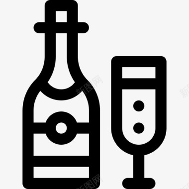 香槟68号酒吧直线型图标图标
