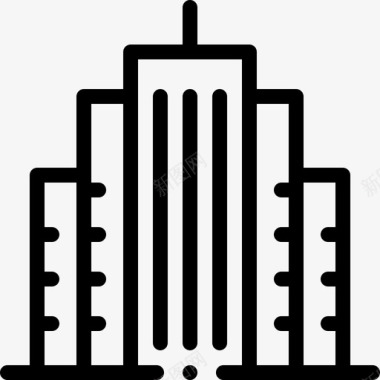 摩天大楼城市生活40线性图标图标