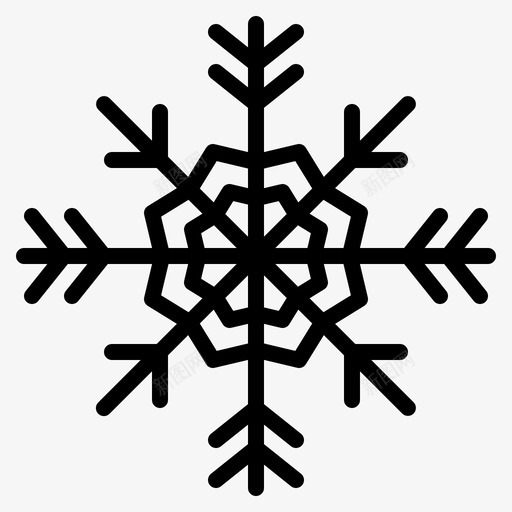 寒冷下雪雪花图标svg_新图网 https://ixintu.com 下雪 冬天 圣诞节 寒冷 雪花