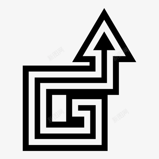 箭头方向导航图标svg_新图网 https://ixintu.com 双线 向上 导航 方向 旋转 箭头