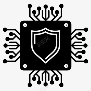 处理器微芯片处理器保护图标图标
