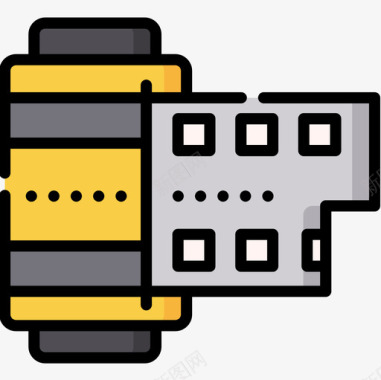 胶卷84电影院线性彩色图标图标