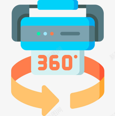 360度虚拟现实68度平面图标图标