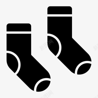 袜子时装和服装填充图标图标