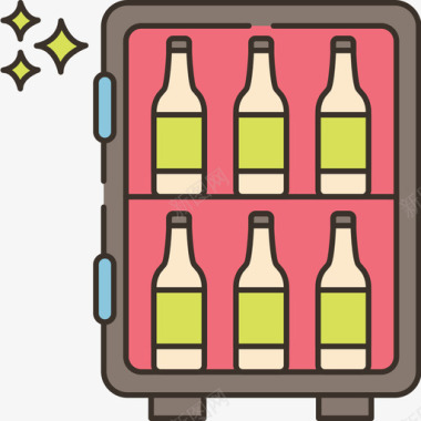 瓶家用电器2线性颜色图标图标