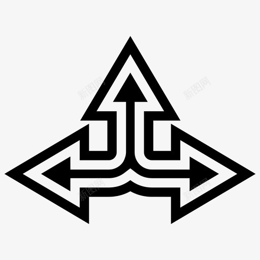 连接箭头方向图标svg_新图网 https://ixintu.com 双线 方向 箭头 连接