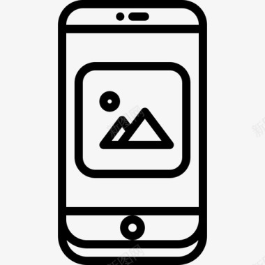 智能手机品牌5线性图标图标