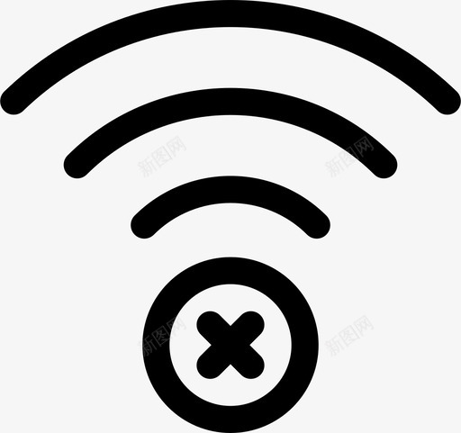 连接阻止取消图标svg_新图网 https://ixintu.com wi-fi 删除 取消 波形 连接 阻止