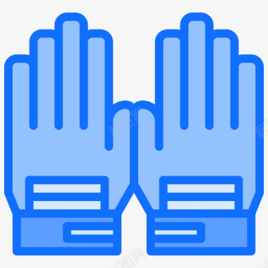 手套曲棍球47蓝色图标图标