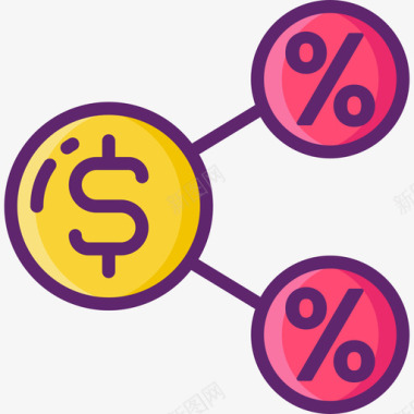 佣金投资6线性颜色图标图标