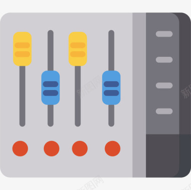 混音器83电影院扁平图标图标
