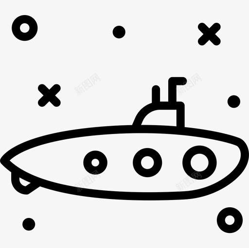 潜水艇潜水24直线型图标svg_新图网 https://ixintu.com 潜水 潜水艇 直线 线型