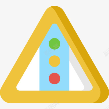 交通灯信号灯和禁令5平坦图标图标