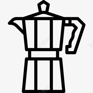 莫卡壶咖啡35线性图标图标