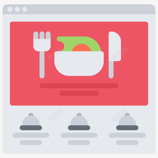 网站饮食5扁平图标svg_新图网 https://ixintu.com 扁平 网站 饮食