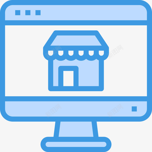 商店网站和windows界面蓝色图标svg_新图网 https://ixintu.com 商店 界面 网站 蓝色