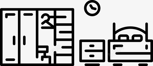 房间公寓床图标图标