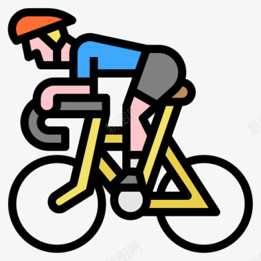 自行车生态214线性颜色图标图标