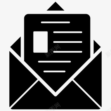 打开的电子邮件商业信函文档图标图标