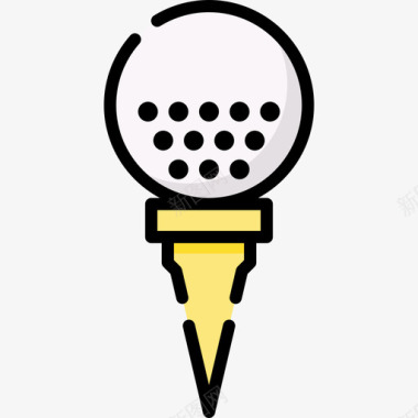 T恤高尔夫59线性颜色图标图标