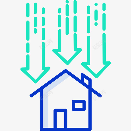 下降房地产176轮廓颜色图标svg_新图网 https://ixintu.com 下降 房地产 轮廓 颜色