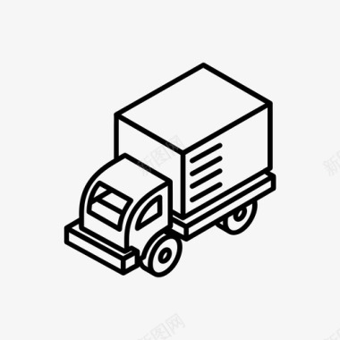 小型卡车物流包装图标图标
