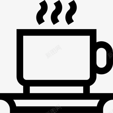 咖啡杯营销141线性图标图标