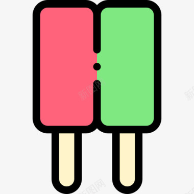 冰淇淋甜点和糖果6线性颜色图标图标