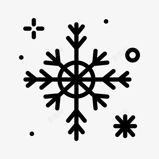 雪花圣诞309直线型图标svg_新图网 https://ixintu.com 圣诞 直线 线型 雪花