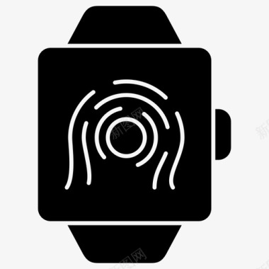 智能手表指纹隐私安全图标图标