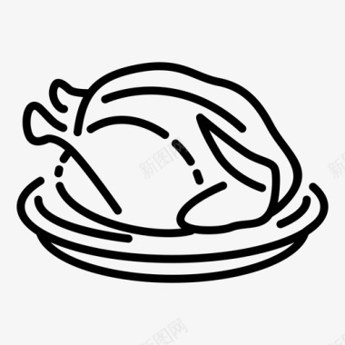 炸鸡食品烤鸡图标图标
