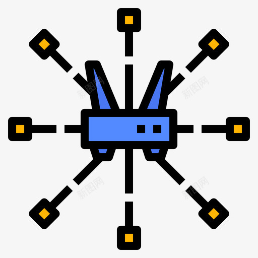 路由器通信203线颜色图标svg_新图网 https://ixintu.com 路由器 通信 颜色