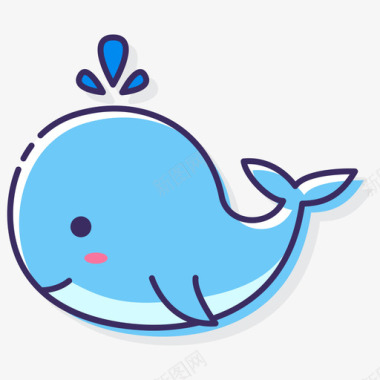 鲸鱼动物22线形颜色图标图标