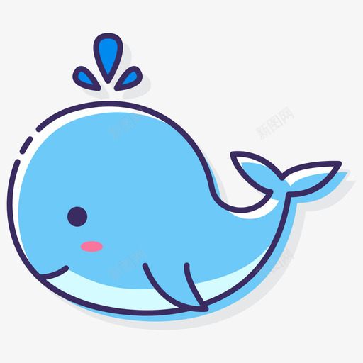 鲸鱼动物22线形颜色图标svg_新图网 https://ixintu.com 动物 线形 颜色 鲸鱼