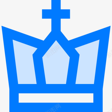 王冠国际象棋7蓝色图标图标
