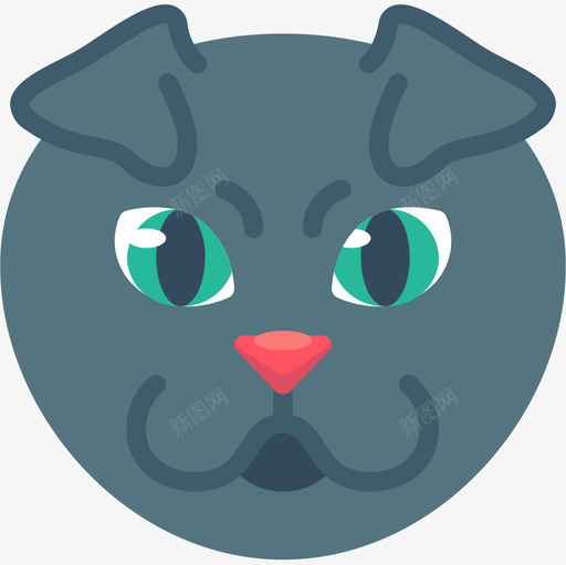 折叠耳朵猫化身扁平图标svg_新图网 https://ixintu.com 化身 扁平 折叠 耳朵