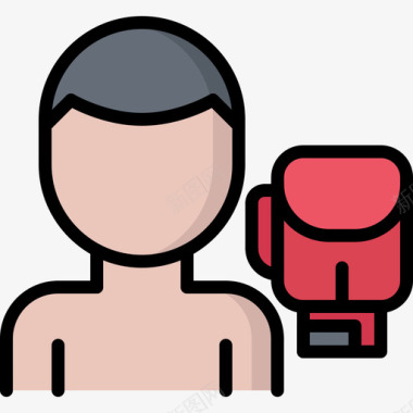 拳击手拳击12彩色图标图标