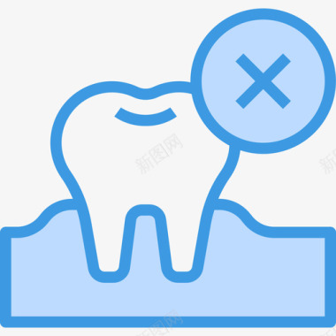拔牙牙科34蓝色图标图标