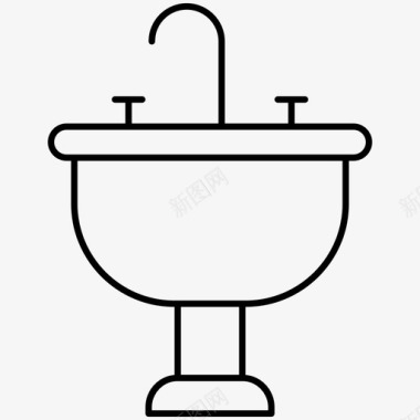 水槽浴室清洁图标图标