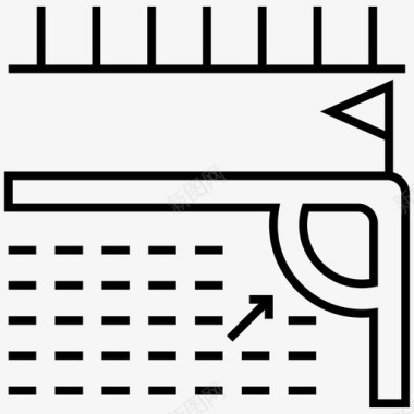球门框足球门柱足球网图标图标