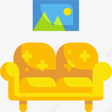沙发家具和家用家具34平图标图标