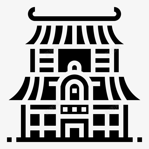 多利寺建筑日本图标svg_新图网 https://ixintu.com 地标 多利寺 建筑 日文 日本 符号