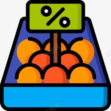 橘子超市74线性颜色图标图标