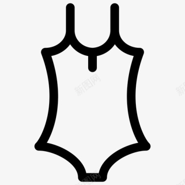 泳装内衣时装和服装轮廓图标图标