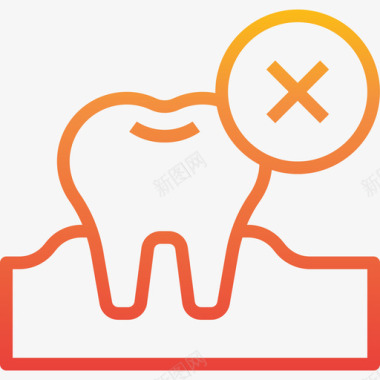 拔牙牙科32梯度图标图标
