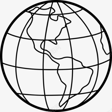 地球全球地图图标图标