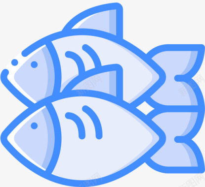 鱼超市73蓝色图标图标