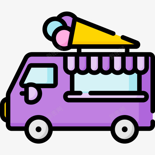 冰淇淋车辆和运输12线性颜色图标svg_新图网 https://ixintu.com 冰淇淋 线性 车辆 运输 颜色